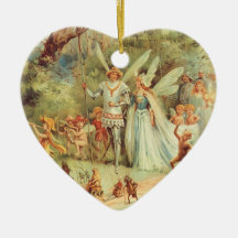 Thumbelina vintage et prince Wedding dans la forêt Ornement