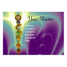 TIGE D'ASCLEPIUS AVEC 7 CHAKRAS, ÉNERGIE SPIRITUEL MODÈLE DE CARTE DE VISITE