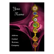 TIGE D'ASCLEPIUS AVEC 7 CHAKRAS, ÉNERGIE SPIRITUEL CARTES DE VISITE PERSONNELLES