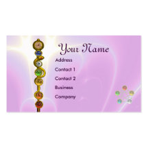 TIGE D'ASCLEPIUS AVEC 7 CHAKRAS, ÉNERGIE SPIRITUEL CARTES DE VISITE PERSONNELLES