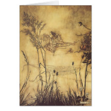 Tightrope de la fée par Arthur Rackham, art vintag Carte De Vœux