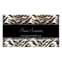 Tigre blanc et carte de visite noir