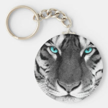 Tigre blanc noir porte-clés