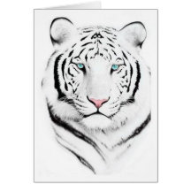 Tigre blanc sibérien carte de vœux