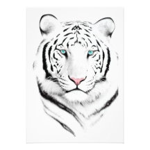 Tigre blanc sibérien cartons d'invitation