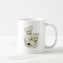 Tigre CUB blanc mignon Mugs À Café
