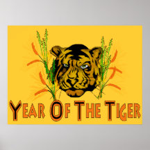 Tigre dans l'herbe posters