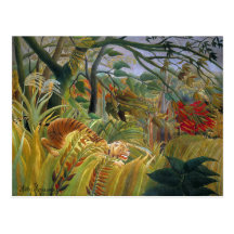Tigre dans une tempête tropicale (étonnée !) Rouss Cartes Postales