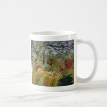 Tigre dans une tempête tropicale (étonnée !) Rouss Tasse À Café
