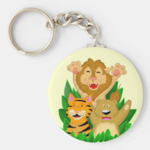 Tigre de lion et bande dessinée Keychain d'ours Porte-clef