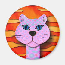 tigre le chat de cattitude magnets pour réfrigérateur