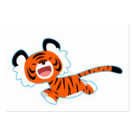 Tigre mignon de bande dessinée sur la carte de la  cartes de visite