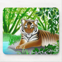 Tigre paisible Mousepad de jungle Tapis De Souris