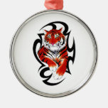Tigre tribal sauvage de bande dessinée de symbole  ornements de noël