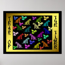 Tigres d'arc-en-ciel poster