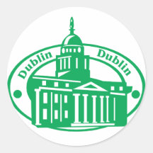 Timbre de Dublin Autocollant Rond