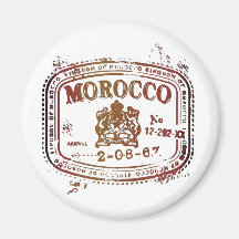 Timbre fané du Maroc Magnets Pour Réfrigérateur
