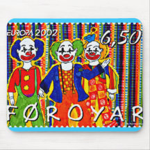 Timbre les Iles Féroé Danemark de clowns Tapis De Souris
