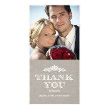 Timeless Sentiment Thank You Cards - Linen Custom Photo Card