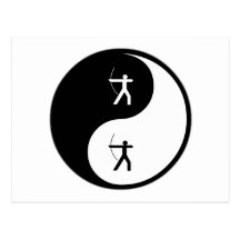 Tir à l'arc de Yin Yang Carte Postale