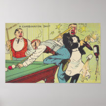TIR ANTIQUE DE COMBINAISON DE BILLARDS DU ~ REPR D