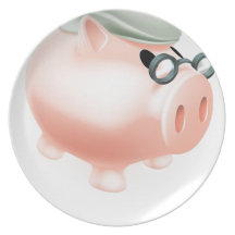 Tirelire de porc de pension assiette