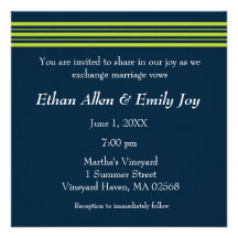 Tisbury - marine et vert - faire-part de mariage