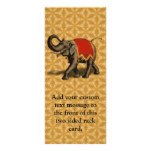 Tissu de l'éléphant d'Asie w/Red Doubles Cartes