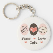 Tofu Keychain d'amour de paix Porte-clef