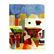 Toile 1914 du marché d'August_Macke - d'Algier Cartes Postales