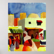 Toile 1914 du marché d'August_Macke - d'Algier Posters