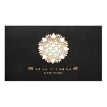 Toile chic de noir de Faux de fleur de Lotus blanc Cartes De Visite Personnelles