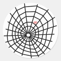 Toile d'araignées rouges ! autocollant rond