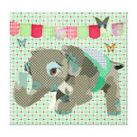 Toile d'art chanceuse d'éléphant de Lil Toile Tendue