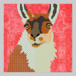 Toile d'art rouge de lama posters