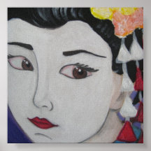 Toile de fille de geisha affiche