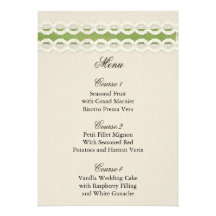 Toile de jute de FAUX et cartes vertes de menu de  Cartons D'invitation