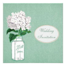 Toile de jute, pot de maçon et mariage en bon état invitation