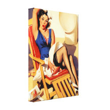 Toile de pin-up vintage de fille de bateau de croi toile tendue sur châssis