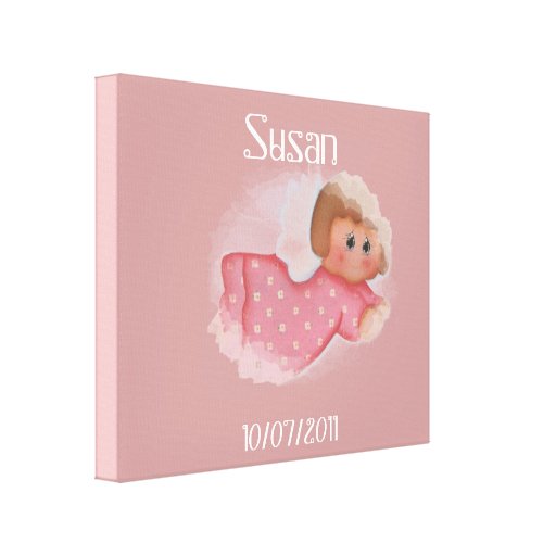 toile d'enfant avec le nom et la date de naissance toile tendue