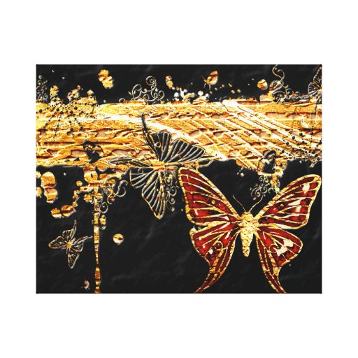 Toile enveloppée du papillon 3 toile tendue