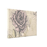 Toile enveloppée florale de rose de cru impressions sur toile