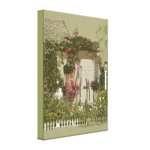 Toile enveloppée par jardin de digitale de cottage impression sur toile