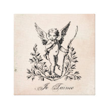 Toile étirée par cupidon français vintage toile tendue sur châssis