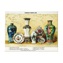 Toile étirée par illustration chinoise de porcelai toile tendue
