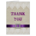 Toile vintage de pourpre de Merci de mariage de de cartes