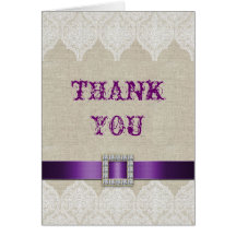 Toile vintage de pourpre de Merci de mariage de de Carte