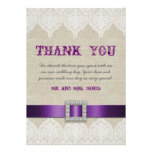 Toile vintage de pourpre de Merci de mariage de de invitations