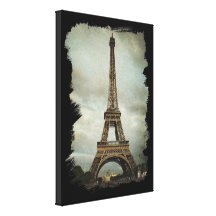Toile vintage de Tour Eiffel de Paris Toiles Tendues
