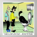 Toilettes et chats de débit faible affiches